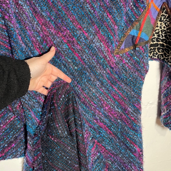 Vintage Designer Koos Ven Akker Knit Dress with Patchwork Detail Size 10 - Picture 7 of 12